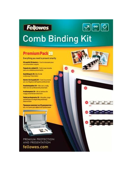 FELLOWES KIT DE ENCUADERNACIÓN PREMIUM 20 DOCUMENTOS