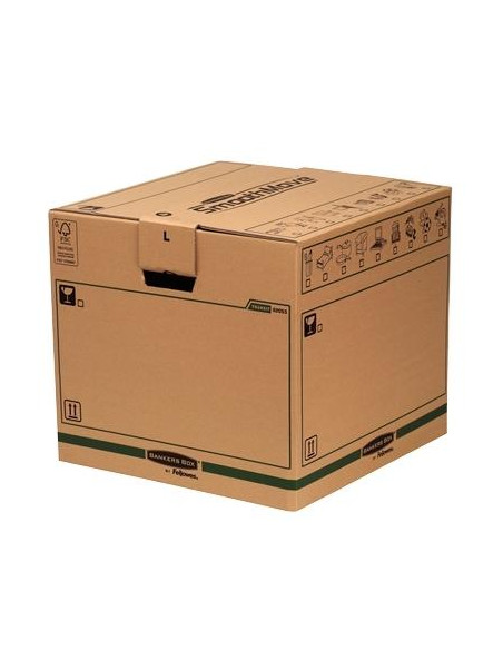 FELLOWES CAJA DE TRANSPORTE REUTILIZABLE GRANDE CON MONTAJE AUTOMÁTICO SE VENDE POR UNIDAD