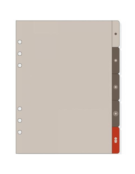 FINOCAM SEPARADORES LATERALES PARA AGENDAS DE ANILLAS OPEN R1063 1000-155X215MM JUEGO 5 UD