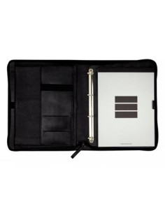 FINOCAM PORTADOCUMENTOS ANDREA CREMALLERA CON ANILLAS A4 PIEL NEGRO