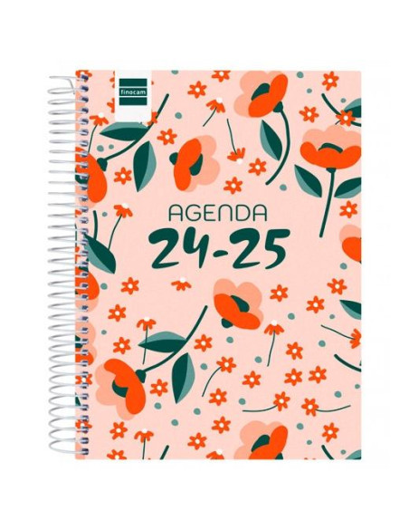 FINOCAM AGENDA PARA ESTUDIANTES COOL ESPIRAL 4 1DP FLORAL 2024-2025