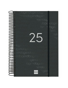 FINOCAM AGENDA ANUAL YEAR ESPIRAL E11-165X242MM 1DP NEGRO 2025