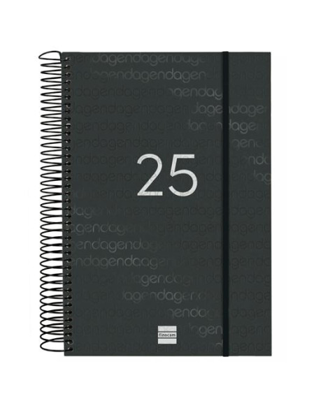 FINOCAM AGENDA ANUAL YEAR ESPIRAL E11-165X242MM 1DP NEGRO 2025
