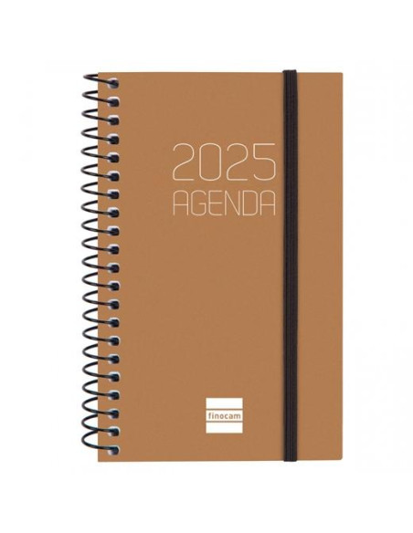 FINOCAM AGENDA ANUAL OPAQUE ESPIRAL E3-79X127MM SVH MARRÓN 2025
