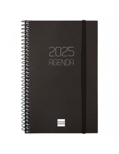 FINOCAM AGENDA ANUAL OPAQUE ESPIRAL E5-117X181MM SVH NEGRO 2025