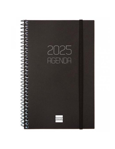 FINOCAM AGENDA ANUAL OPAQUE ESPIRAL E5-117X181MM SVH NEGRO 2025