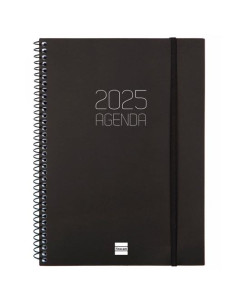 FINOCAM AGENDA ANUAL OPAQUE ESPIRAL E10-155X212MM SVV NEGRO 2025