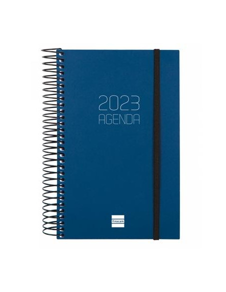 FINOCAM AGENDA ANUAL ESPIRAL OPAQUE E5 DIA PAGINA 117X181MM 2023 AZUL