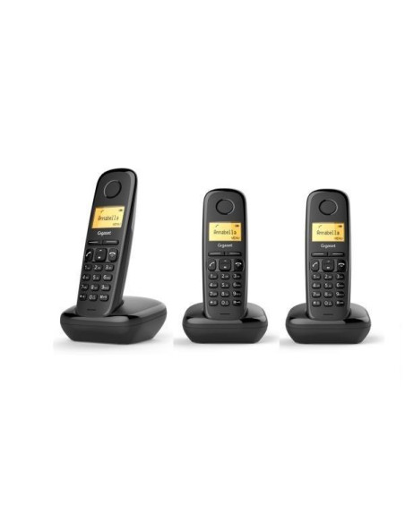GIGASET TELEFONO INALAMBRICO A170 TRIO NEGRO DECT DIGITAL