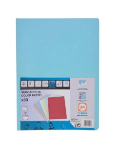 GIO SUBCARPETA SIMPLE CARTULINA FOLIO 180GR AZUL PASTEL -50U-