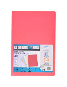 GIO SUBCARPETA SIMPLE CARTULINA FOLIO 180GR ROJO PASTEL -50U-