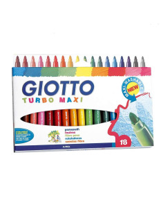 GIOTTO ROTULADORES TURBO MAXI COLORES SURTIDOS ESTUCHE 18 UD