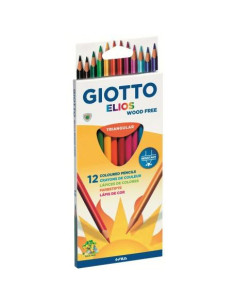 GIOTTO LÁPICES DE COLORES ELIOS LIBRE DE MADERA CSURTIDOS ESTUCHE 12 UD