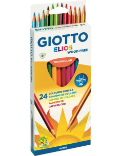 GIOTTO LÁPICES DE COLORES ELIOS LIBRE DE MADERA CSURTIDOS ESTUCHE 24 UD