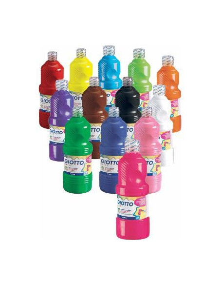 GIOTTO TÉMPERA ESCOLAR LAVABLE AZUL CYAN BOTELLA 500 ML
