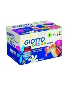 GIOTTO TÉMPERA ACRÍLICA DECOR 25ML COLORES SURTIDOS 6 BOTES