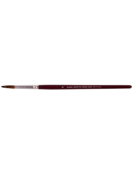 GIOTTO PINCEL SERIE 400 N 8 PELO DE PONY PARA ACUARELA Y TÉMPERA MANGO BARNIZADO -12U-