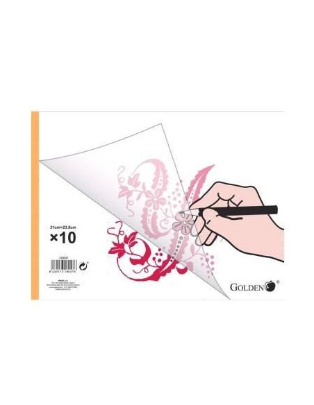 GOLDEN BLOC PAPEL VEGETAL ENCOLADO 10 HOJAS 70 GR 31X24CM