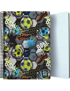 GRAFOPLÁS CUADERNO 80H FOLIO 90GR 4X4MM 5 BANDAS COLOR TAPA PP BITS&BOBS 24 GOAL
