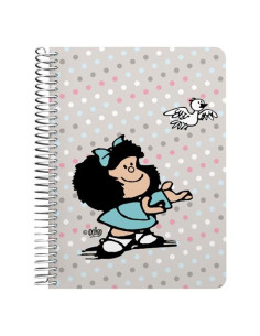 GRAFOPLÁS CUADERNO ESPIRAL 4 80H 4X4 90GR TAPA PP MAFALDA BIRD