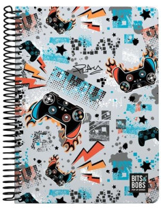 GRAFOPLÁS CUADERNO PL3 80H CUARTO 90GR 4X4MM 5 BANDAS COLOR TAPA PP BITS&BOBS 23 PLAY