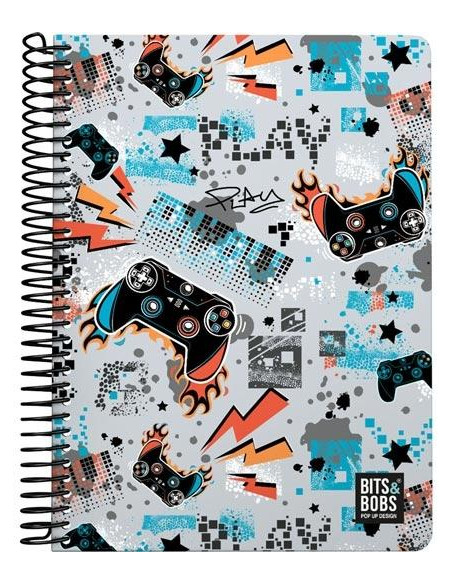 GRAFOPLÁS CUADERNO PL3 80H CUARTO 90GR 4X4MM 5 BANDAS COLOR TAPA PP BITS&BOBS 23 PLAY