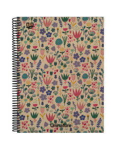GRAFOPLÁS CUADERNO ESPIRAL A4 80H 4X4 90GR KRAFT Y CARTÓN RECICLADO UNINATURE HOLANDA