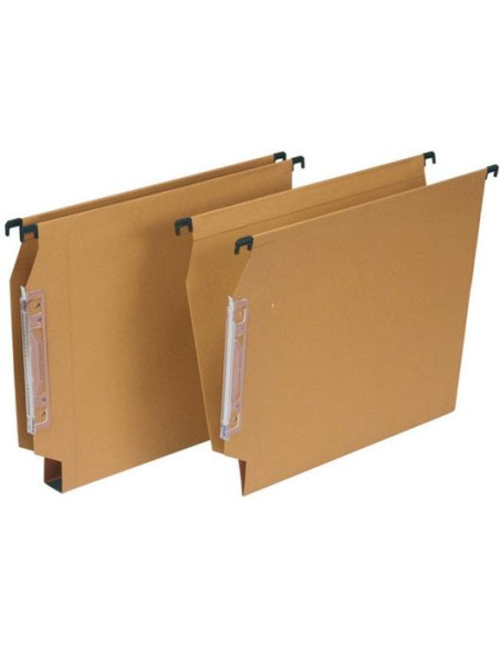 GRAFOPLÁS CARPETAS COLGANTES VISOR LATERAL CARTULINA FOLIO LOMO V KRAFT -50U-