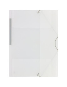 GRAFOPLÁS CARPETA CON GOMAS COLORGRAF FOLIO 3 SOLAPAS PP NATURAL TRANSLÚCIDO