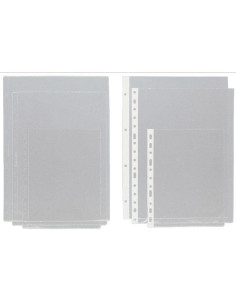 GRAFOPLAS FUNDAS PLANOS A4 MULTITALADRO 11 PVC TRANSPARENTE -100U-
