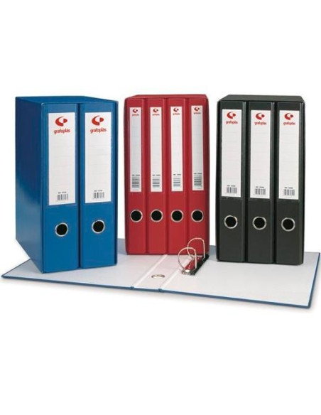 MODULO CARPETA ANILLAS GRAFOPLAS CARTON FORRADO GRAFCOLOR 4 udsF 2 anMIXTAS 25mm NEGRO
