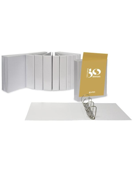 GRAFOPLÁS CARPETA CANGURO ANILLAS MIXTAS 4 X 40MM A3 APAISADO CUBIERTA FORRADA PVC BLANCO