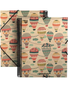 GRAFOPLÁS CARPETA FUNDAS ESPIRAL A4 40F CIERRE CGOMA KRAFT Y CARTÓN RECICLADO UNINATURE CAPADOCIA