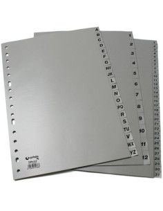 GRAFOPLÁS JUEGO DE ABECEDARIO FOLIO 16 TALADROS PP OPACO GRIS