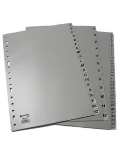 GRAFOPLAS SEPARADORES NUMERICOS A4 PP 1-31 POSICIONES 16 TALADROS OPACO GRIS