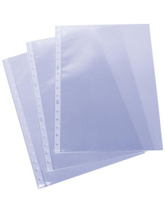 GRAFOPLAS FUNDAS MULTITALADRO 11 PP TRANSPARENTES 80 MICRAS GALGA EXTRA PIEL NARANJA A4 PAQUETE -100U-