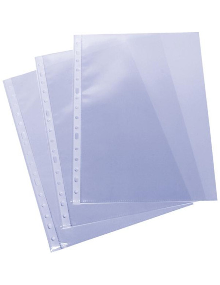 GRAFOPLAS FUNDAS MULTITALADRO 11 PP TRANSPARENTES 80 MICRAS GALGA EXTRA PIEL NARANJA A4 PAQUETE -100U-
