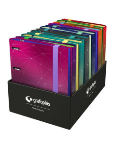 GRAFOPLÁS CARPETA ANILLAS CARPEBOOK CRECAMBIO A4 EXPOSITOR 12 FORRADO UNEQUAL METALLIC