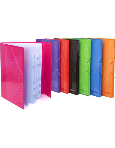 GRAFOPLÁS CLASIFICADOR FORRADO MULTILINE 12 SEPARADORES CARTULINA FOLIO NEGRO