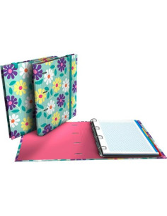GRAFOPLÁS CARPEBOOK ANILLAS 4D35MM RECAMBIO 100H 5X5 EC3FORRADO DIN-A4 FLOWERS