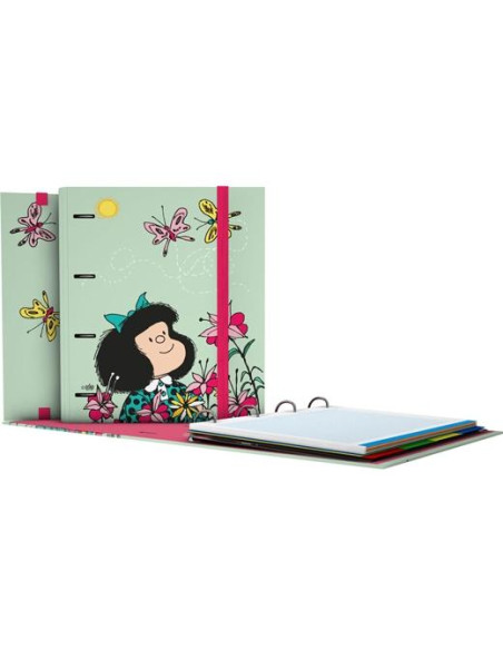 GRAFOPLÁS CARPEBOOK ANILLAS 4D35MM RECAMBIO 100H 5X5 MA3FORRADO DIN-A4 MAFALDA PRIMAVERA
