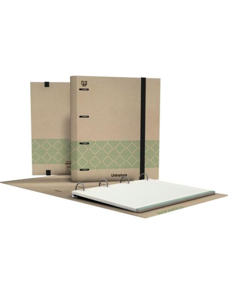 GRAFOPLÁS CARPETA ANILLAS MIXTAS 4D35 CARPEBOOK A4 CRECAMBIO 100H FORRADO UNINATURE VERDE