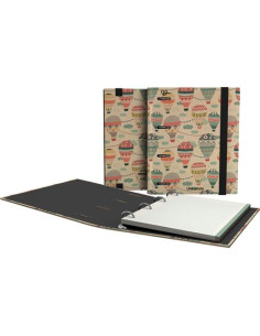 GRAFOPLÁS CARPETA ANILLAS 4X25 CARPEBOOK A5 CRECAMBIO 90H 5X5 90GR KRAFT Y CARTÓN RECICLADO UNINATURE CAPADOCIA