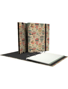 GRAFOPLÁS CARPETA ANILLAS MIXTAS 4X35 CARPEBOOK A4 CRECAMBIO 100H 5X5 90GR KRAFT Y CARTÓN RECICLADO UNINATURE CAPADOCIA