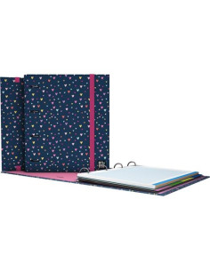 GRAFOPLÁS CARPETA ANILLAS MIXTAS 4X35 CARPEBOOK A4 CRECAMBIO 90H 5X5 90GR CARTÓN FORRADO BITS&BOBS HEARTS