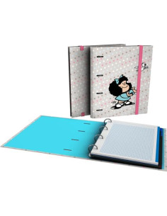 GRAFOPLÁS CARPETA ANILLAS MIXTAS 4X35 CARPEBOOK A4 CRECAMBIO 90H 5X5 90GR CARTÓN FORRADO MAFALDA BIRD