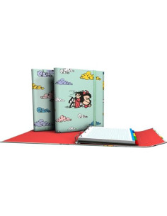 GRAFOPLÁS CARPEPLÚS 4 ANILLAS MIXTAS D25 MAFALDA SABIDURÍA 4 SEPARADORES CRECAMBIO 100H A4 CARTÓN PLASTIFICADO