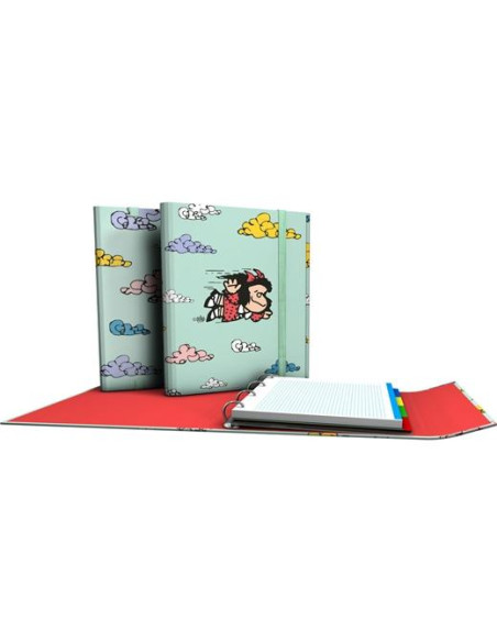 GRAFOPLÁS CARPEPLÚS 4 ANILLAS MIXTAS D25 MAFALDA SABIDURÍA 4 SEPARADORES CRECAMBIO 100H A4 CARTÓN PLASTIFICADO