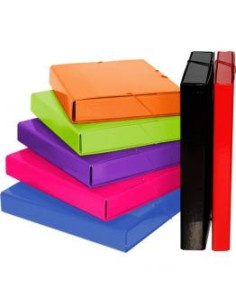 GRAFOPLÁS CAJAS DE PROYECTOS ECOPROJECT MULTILINE CON GOMAS Y LOMO DE 3CM LILA