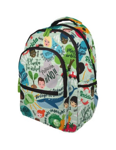 GRAFOPLÁS MOCHILA ROMMY REVOLUTION GREEN 3 COMPARTIMENTOS CCANDADO ADAPTABLE A CARRITO